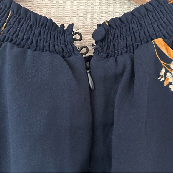 Nina Leonard Navy Blue Floral Midi Dress Small - Picture 7 of 9